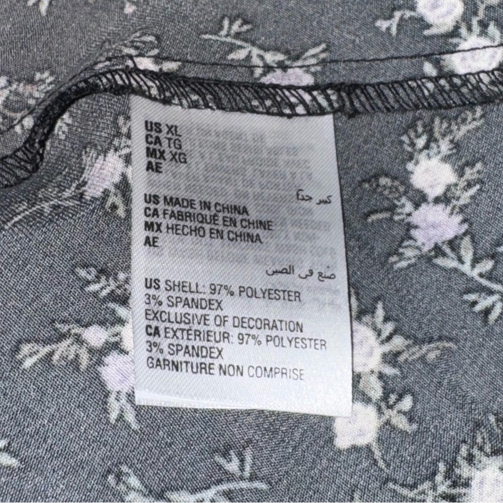 And Now This Macy’s Black Satin Floral Lace Trim Maxi Slip Dress Size XL NWT! - Picture 9 of 9